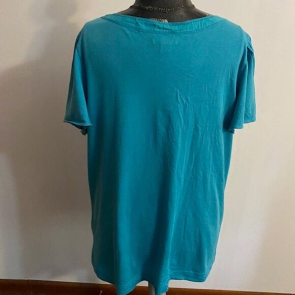 Tommy Hilfiger Aqua Split-Neck cap sleeves top, size 1X - Picture 2 of 4